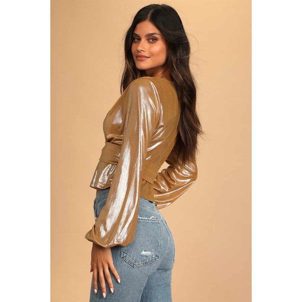 Lulus Gold Blouse - Picture 3 of 5